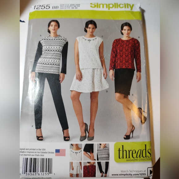 Simplicity 1255 PLUS KNIT KNIT TOPS, PANTS & SKIRT 20W-28W Uncut Factory Folded - Picture 1 of 1